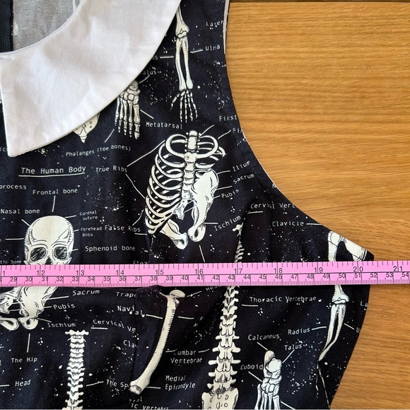 Skeleton Print Dress RARE Halloween, Glow-in-the-Dark! Folter / ModCloth size 1X - Picture 7 of 11